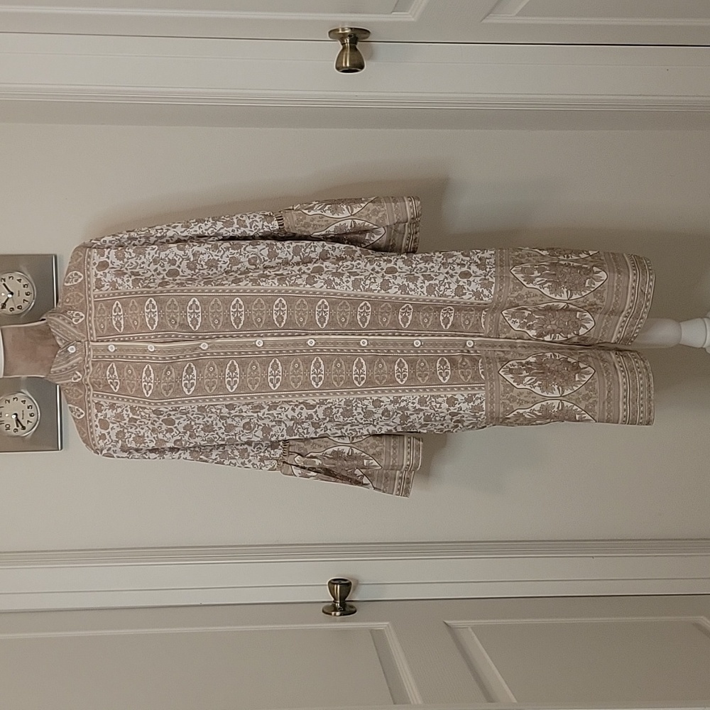 MISSLOOK Shirt / Prairie Dress Ruffle/Bell Sleeve Floral Button Mandarin Collar